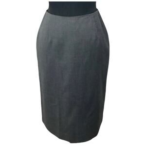 Michael‎ Kors Women Grey Wool Pencil Skirt Career Workwear Business Size 6